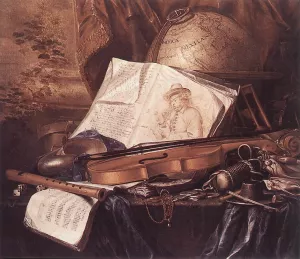 Still-Life of Musical Instruments by Pieter De Ring - Oil Painting Reproduction