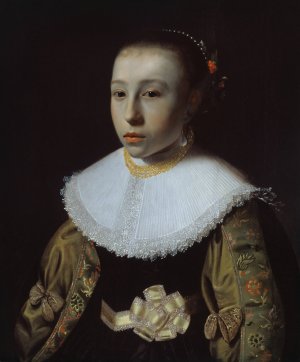 Portrait of a Young Girl by Pieter Dubordieu Oil Painting