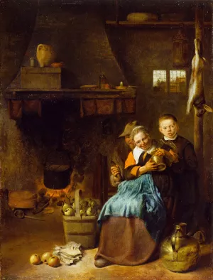 Rustic Courtship by Pieter Duyfhuysen Oil Painting