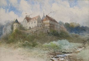 Das ehemalige Zisterzienserkloster Bebenhausen bei Tubingen by Pieter Francis Peters Oil Painting