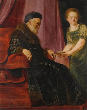 King David And Abishag by Pieter Fransz De Grebber Oil Painting