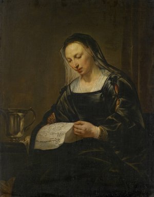 Saint Magdalene, Reading A Letter by Pieter Fransz De Grebber Oil Painting