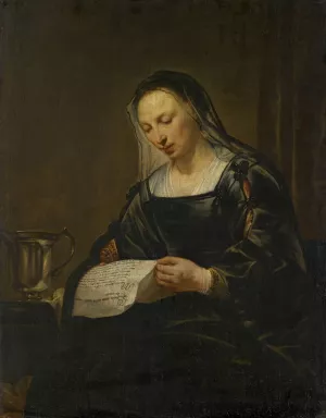 Saint Magdalene, Reading A Letter by Pieter Fransz De Grebber Oil Painting