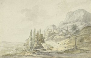 Berglandschap by Pieter Gaal Oil Painting