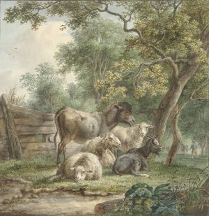 Cattle in an Orchard by Pieter Gerardus Van Os Oil Painting