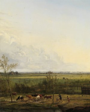 Distant View of the Meadows at 's-Graveland by Pieter Gerardus Van Os Oil Painting