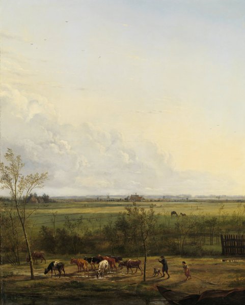 Main Product Photo of Distant View of the Meadows at 's-Graveland  Painting by Pieter Gerardus Van Os