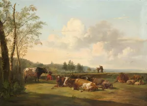 Landscape with Cattle Oil painting by Pieter Gerardus Van Os