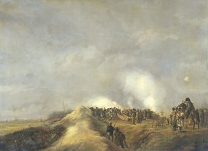 The Bombardment of Naarden, April 1814 by Pieter Gerardus Van Os Oil Painting