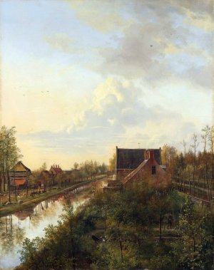 The Canal at 's-Graveland by Pieter Gerardus Van Os Oil Painting