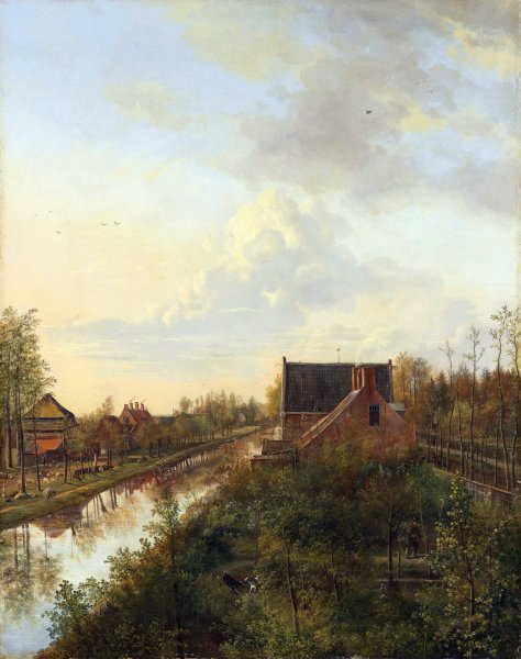Main Product Photo of The Canal at 's-Graveland  Painting by Pieter Gerardus Van Os