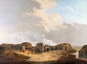 The Demilune constructed at the Siege of Naarden, April 1814 by Pieter Gerardus Van Os Oil Painting