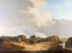 The Demilune constructed at the Siege of Naarden, April 1814 Oil painting by Pieter Gerardus Van Os