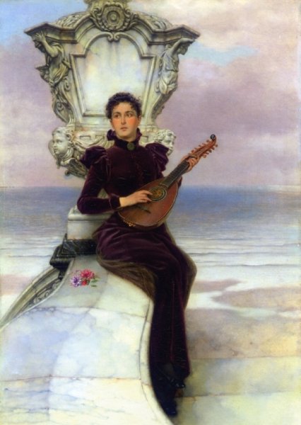 Main Product Photo of The Mandolin Player Painting by Pieter Haaxman