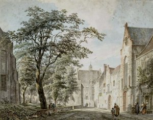 Gezicht in de stad Montfoort by Pieter Jan Van Liender Oil Painting