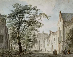 Gezicht in de stad Montfoort by Pieter Jan Van Liender Oil Painting