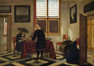 Interior Scene by Pieter Janssens Elinga Oil Painting