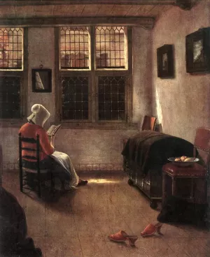 Reading Woman by Pieter Janssens Elinga - Oil Painting Reproduction