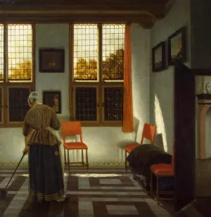 Room in a Dutch House by Pieter Janssens Elinga - Oil Painting Reproduction