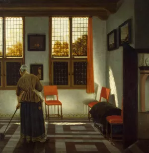 Room in a Dutch House Oil painting by Pieter Janssens Elinga