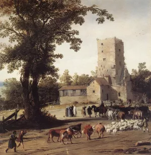 Italianate Landscape with the Parting of Jacob and Laban by Pieter Jansz Post - Oil Painting Reproduction
