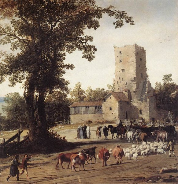 Italianate Landscape with the Parting of Jacob and Laban by Pieter Jansz Post - Hand-Painted Oil Painting Reproduction