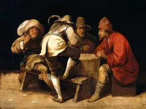 Soldiers Gambling with Dice by Pieter Jansz Quast - Oil Painting Reproduction
