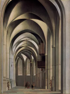 Choir of St. Bavo, Haarlem Oil painting by Pieter Jansz Saenredam