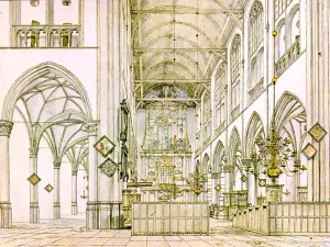 Interior of the Church in Alkmaar by Pieter Jansz Saenredam - Oil Painting Reproduction