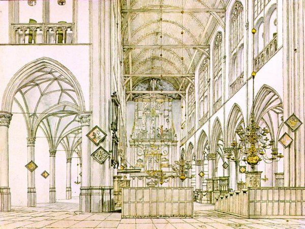 Main Product Photo of Interior of the Church in Alkmaar Painting by Pieter Jansz Saenredam