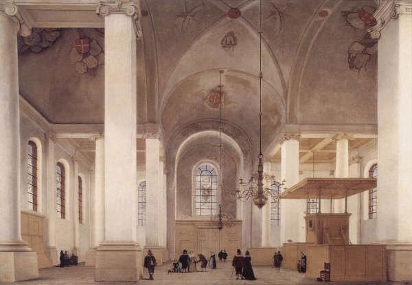 Main Product Photo of Interior of the Church of St Anne in Haarlem Painting by Pieter Jansz Saenredam