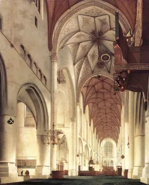 Interior of the Church of St Bavo in Haarlem painting by Pieter Jansz Saenredam