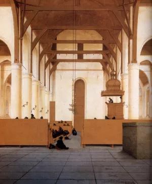 Interior of the Church of St Odulphus, Assendelft Detail painting by Pieter Jansz Saenredam