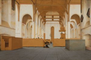 Interior of the Sint-Odulphuskerk in Assendelft by Pieter Jansz Saenredam Oil Painting