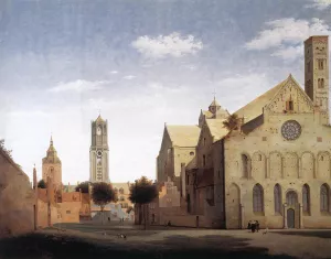 St Mary's Square and St Mary's Church at Utrecht Oil painting by Pieter Jansz Saenredam