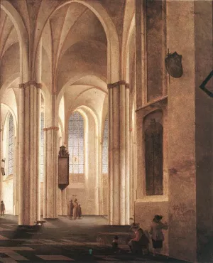 The Interior of the Buurkerk at Utrecht by Pieter Jansz Saenredam - Oil Painting Reproduction