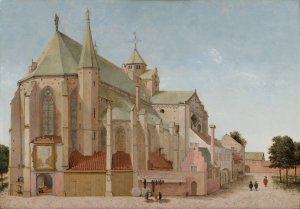 The Mariaplaats with the Mariakerk in Utrecht by Pieter Jansz Saenredam Oil Painting