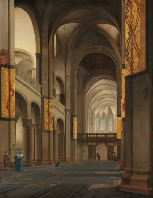 The Nave and Choir of the Mariakerk in Utrecht by Pieter Jansz Saenredam Oil Painting