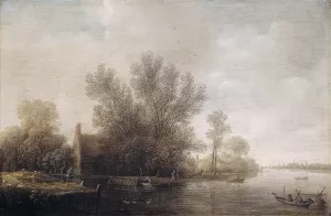 River Landscape by Pieter Jansz Van Asch Oil Painting
