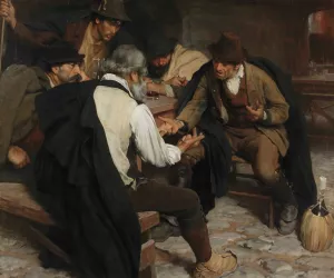 Morra players by Pieter Josselin De Jong Oil Painting