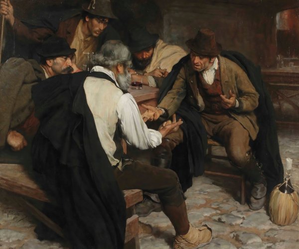 Morra players  by Pieter Josselin De Jong - Hand-Painted Oil Painting Reproduction