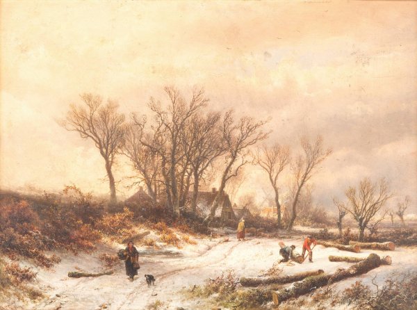 Main Product Photo of Winter Landscape  Painting by Pieter Lodewijk Kluyver