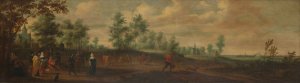 Landscape with a Couple Dancing outside a Country Mansion by Pieter Meulener Oil Painting