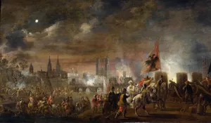 The Siege of Magdeburg by Pieter Meulener Oil Painting