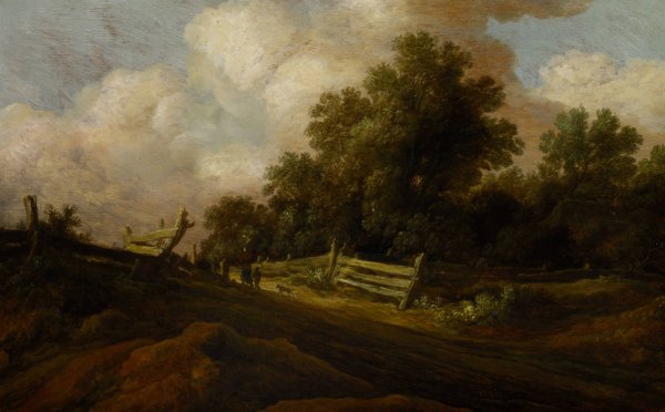 Main Product Photo of Landscape with Two Figures and a Dog  Painting by Pieter Molyn
