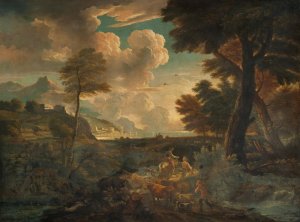 An Italianate landscape with herdsmen by Pieter Mulier The Elder Oil Painting