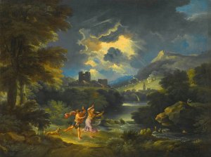 A Landscape With Figures In A Storm by Pieter Mulier The Younger Oil Painting