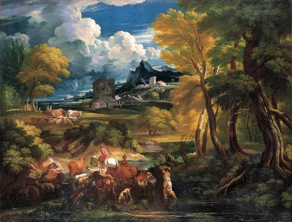 Main Product Photo of Bucolic Landscape Painting by Pieter Mulier The Younger
