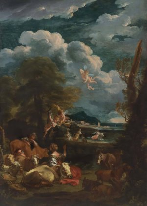 Landscape With The Rape Of Europa by Pieter Mulier The Younger Oil Painting