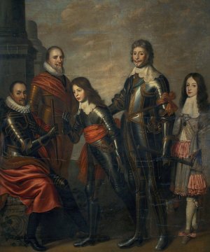 Four Generations of the Princes of Orange; William I, Maurice and Frederick Henry, William II and William III by Pieter Nason Oil Painting
